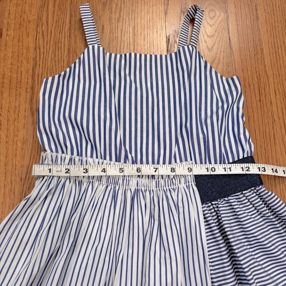 Cat & Jack girls white navy striped sleeves pullover preppy dress